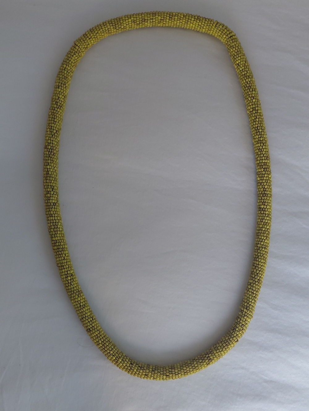 Handcrafted Yellow Seed Bead Necklace - Women Jewelry
